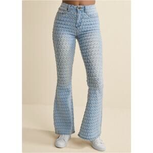 Venus Laser Flare Leg Jeans Deja Distressed Light Wash Streetwear Casual Size 2